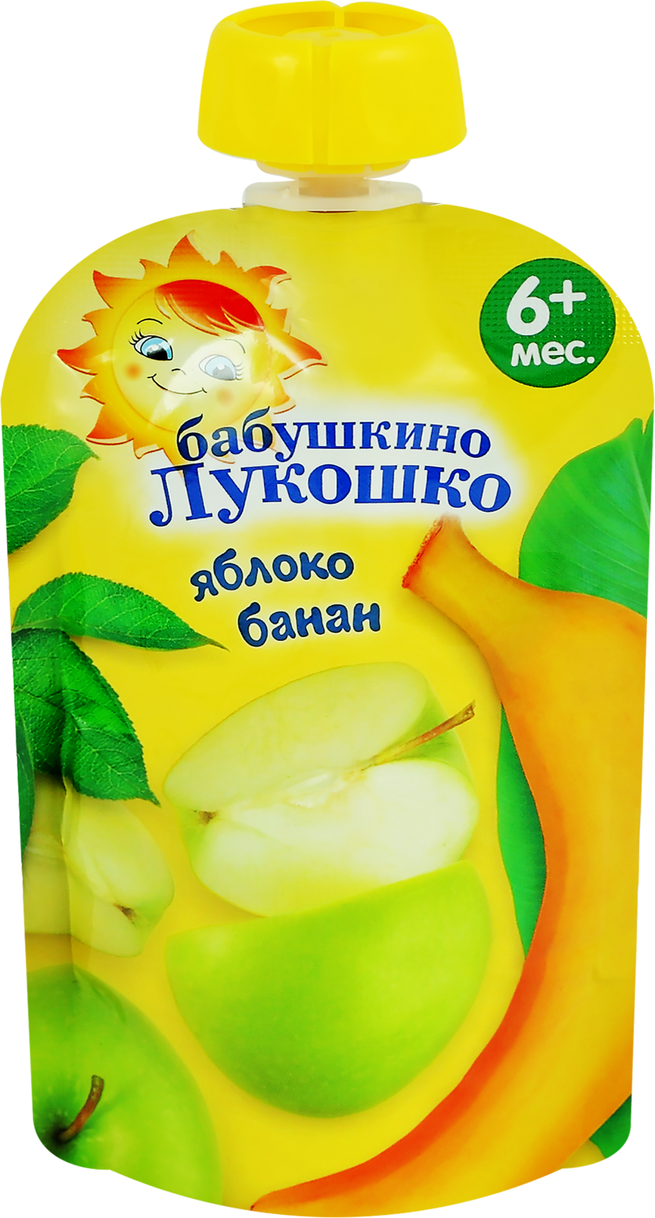 Изображение товара Пюре фруктовое БАБУШКИНО ЛУКОШКО Яблоко-банан, с 6 месяцев, 90г
