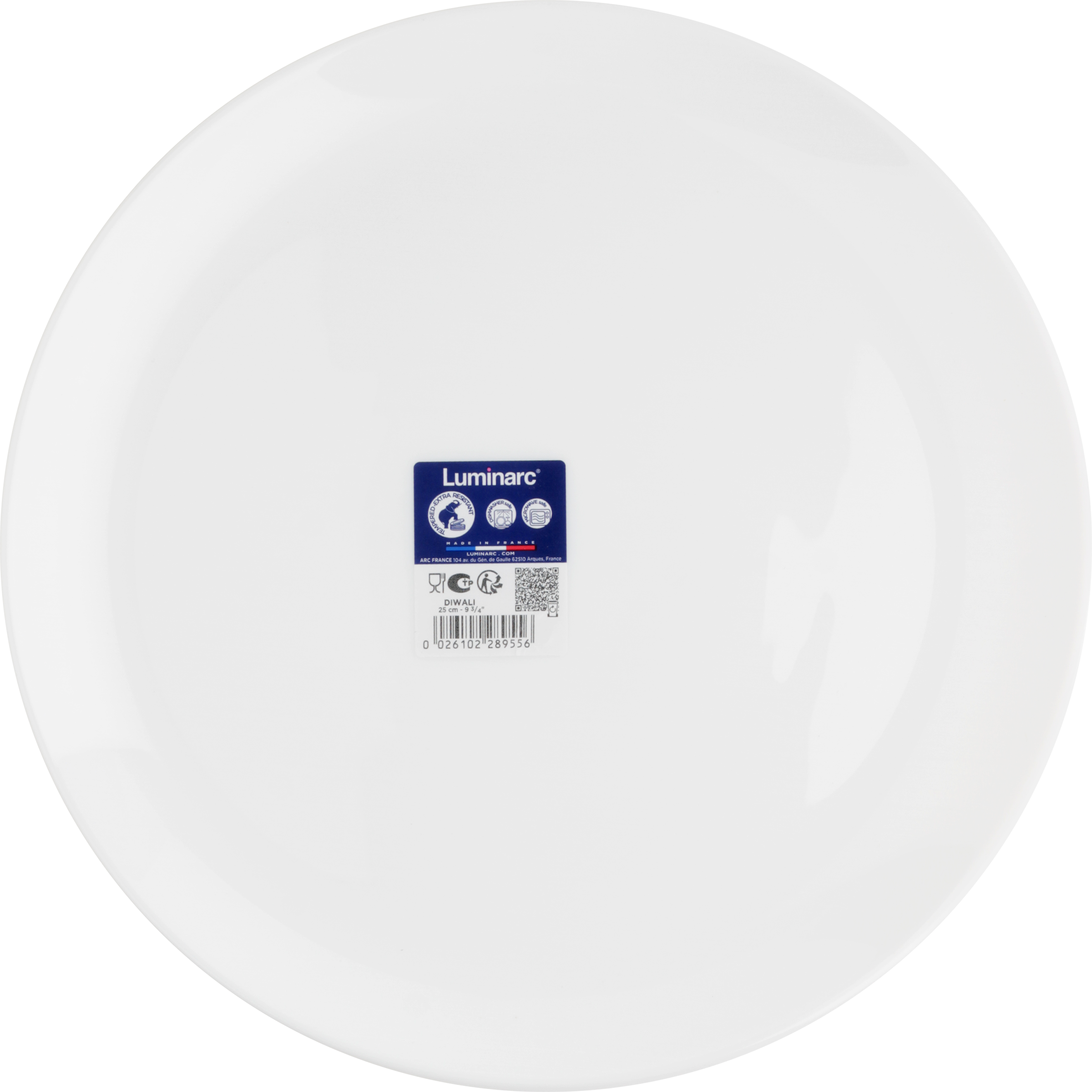 Изображение товара Тарелка обеденная LUMINARC Diwali White 25см стекло Франция
