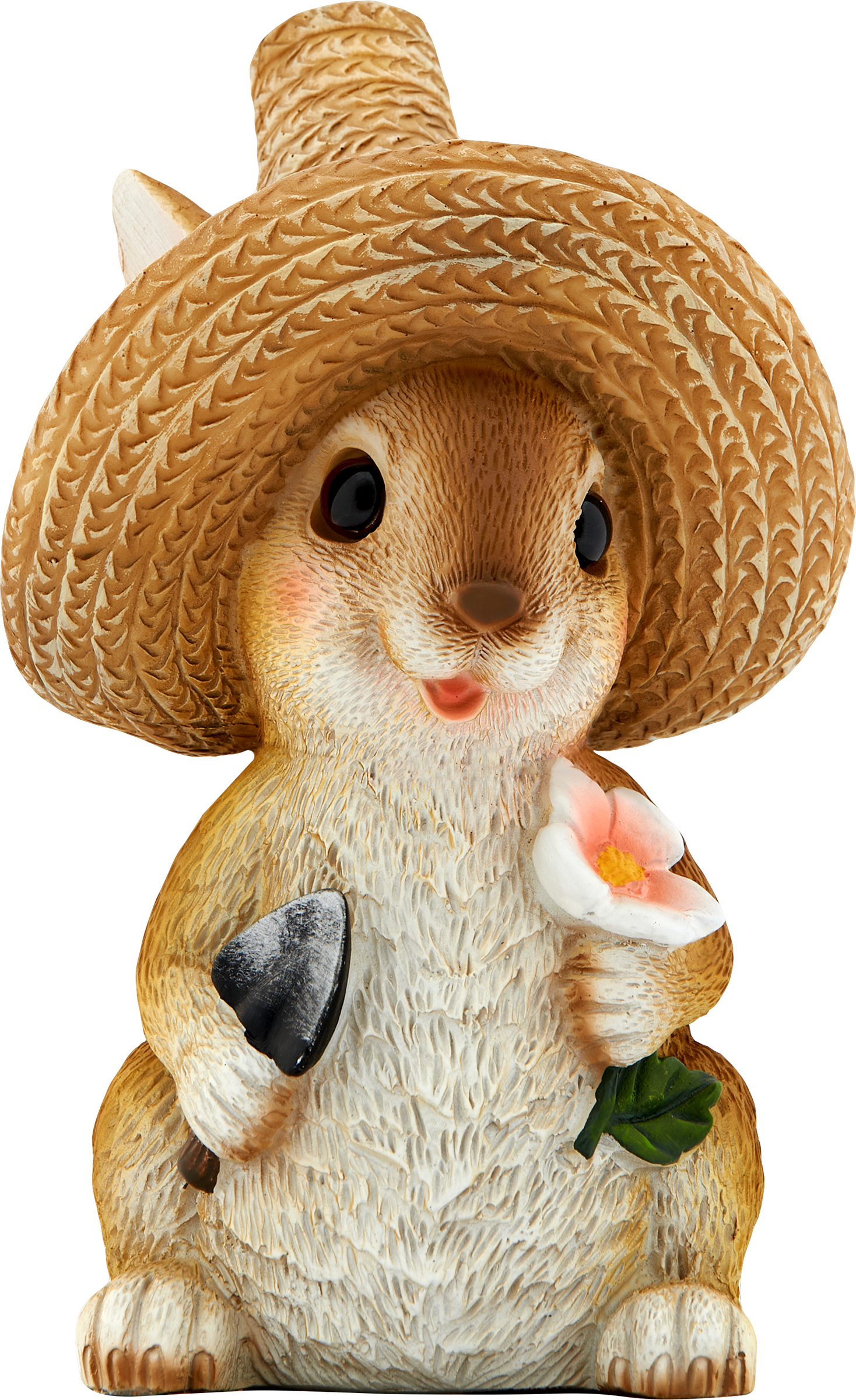 Изображение товара Зайка в шляпе 20 см из искусственного камня, декоративная фигура