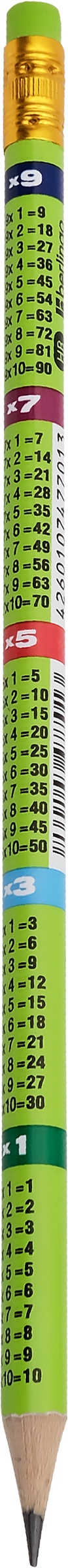 Изображение товара Карандаш чернографитный BERLINGO Таблица умножения HB, c ластиком, заточенный Арт. BP00910