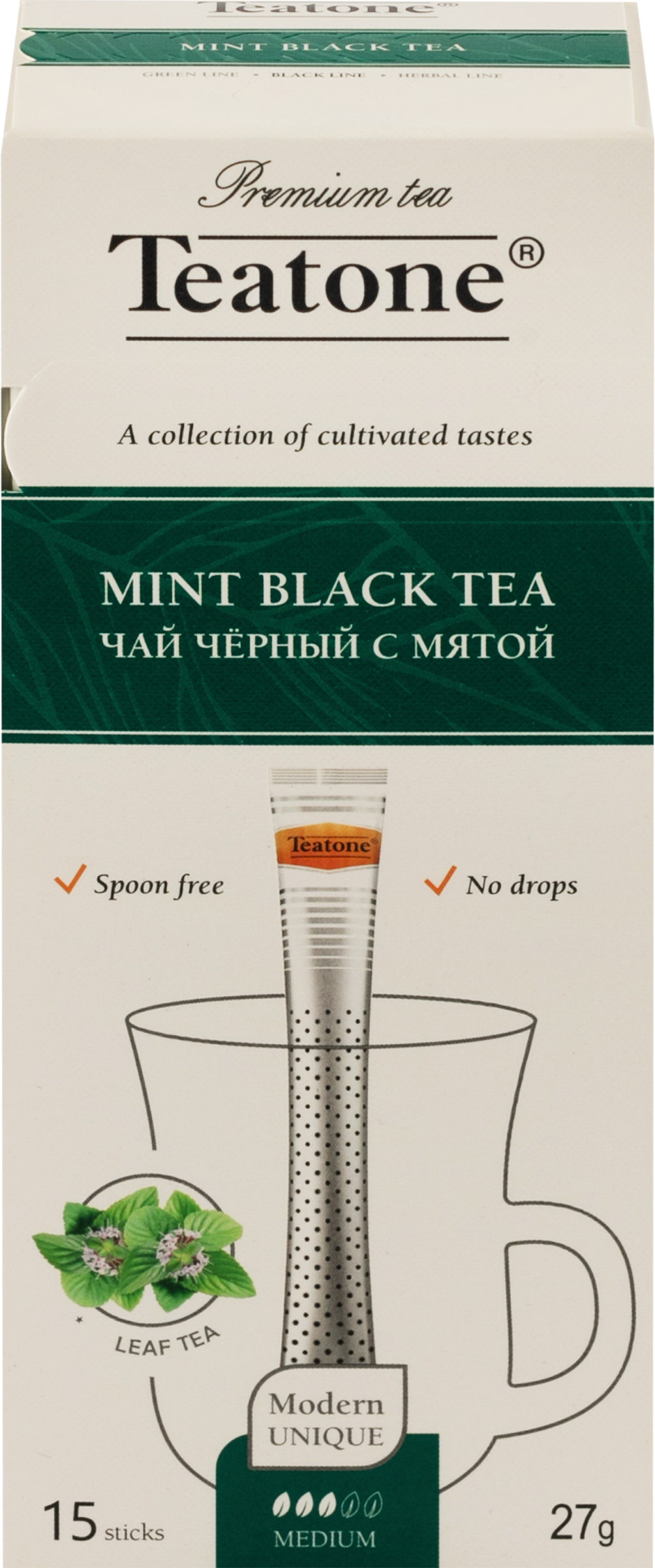 Изображение товара Чай черный TEATONE с ароматом мяты, 15пак