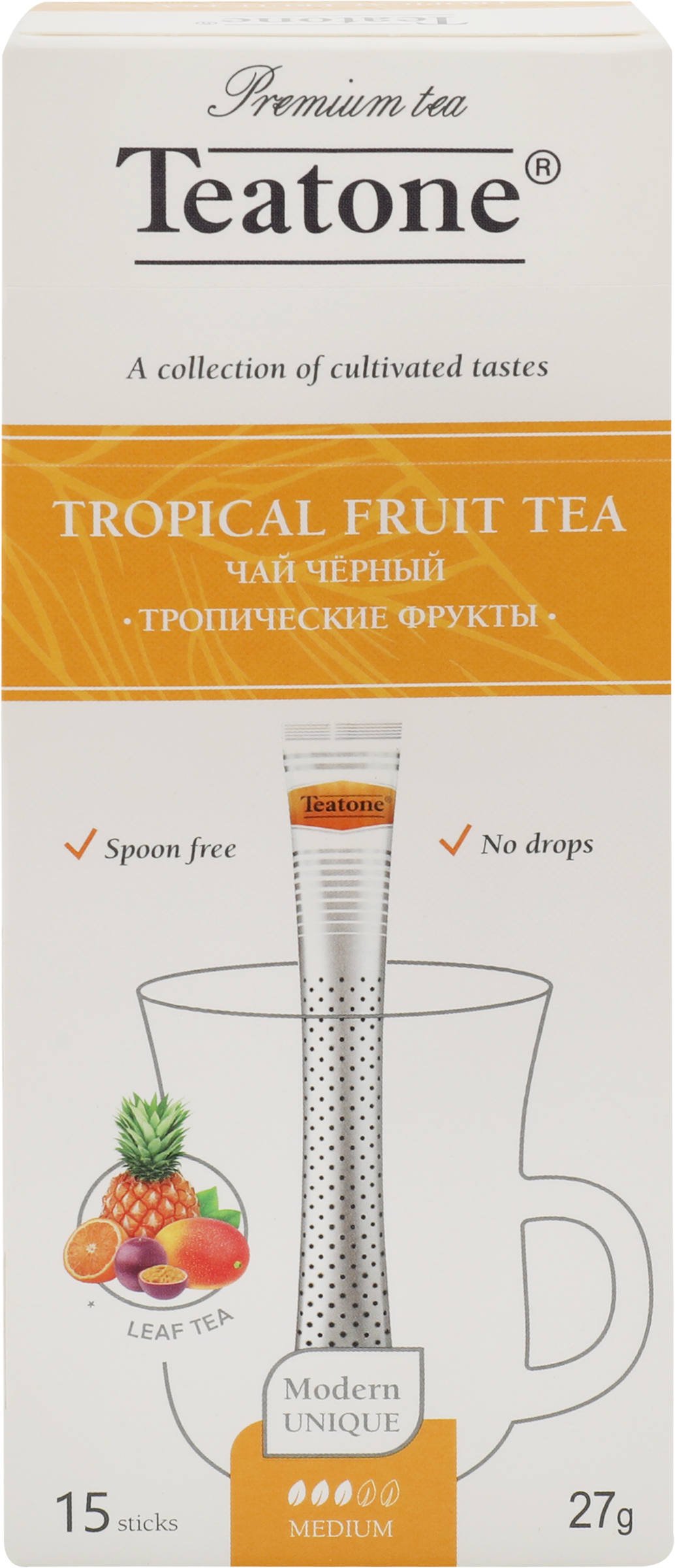 Изображение товара Чай черный TEATONE с ароматом тропических фруктов, 15пак
