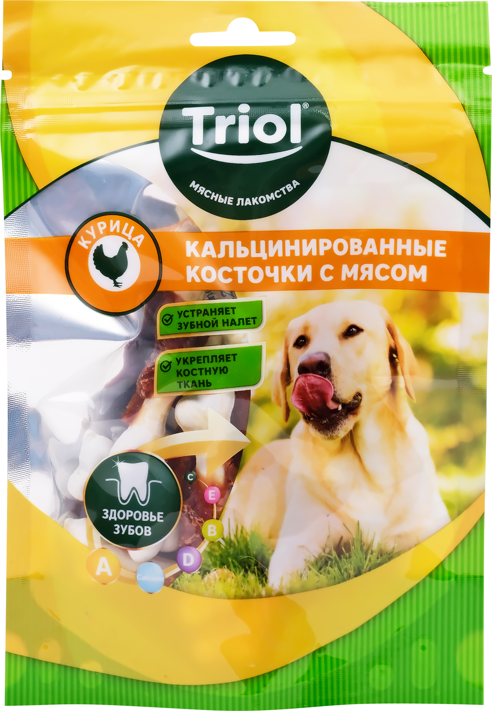 Изображение товара TRIOL Кальцинированные косточки с курицей 70г для собак