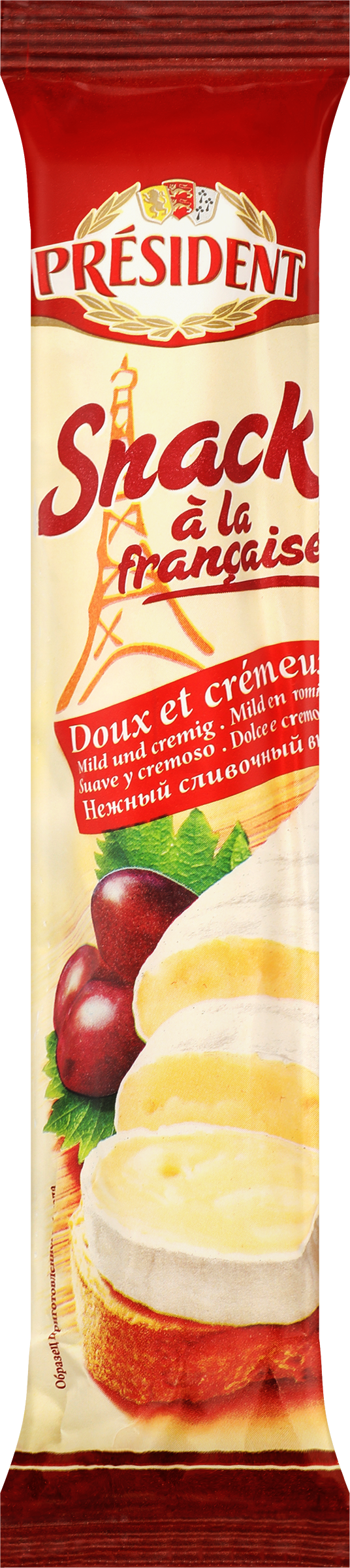 Изображение товара Сыр мягкий PRESIDENT Snacka a la francaise с белой плесенью 60%, без змж, 170г