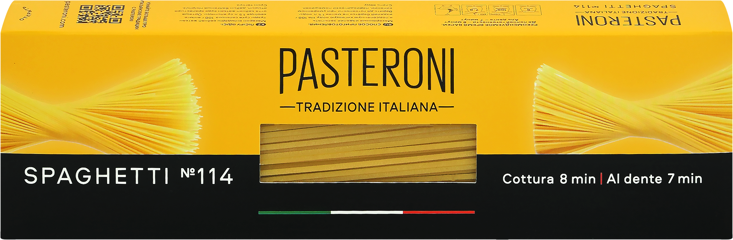 Изображение товара Макароны PASTERONI Spaghetti №114 группа А высший сорт, 450г