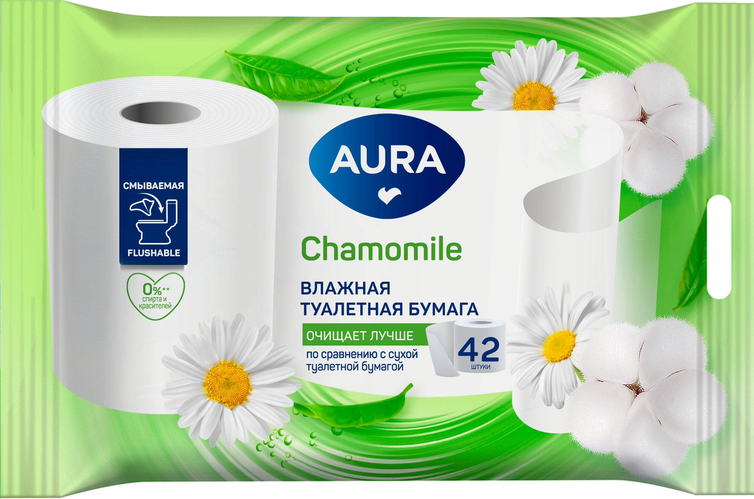 Изображение товара Туалетная бумага AURA влажная NICE с крышкой