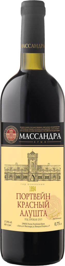 Изображение товара Вино МАССАНДРА Портвейн Красный Крым Алушта 0.75л