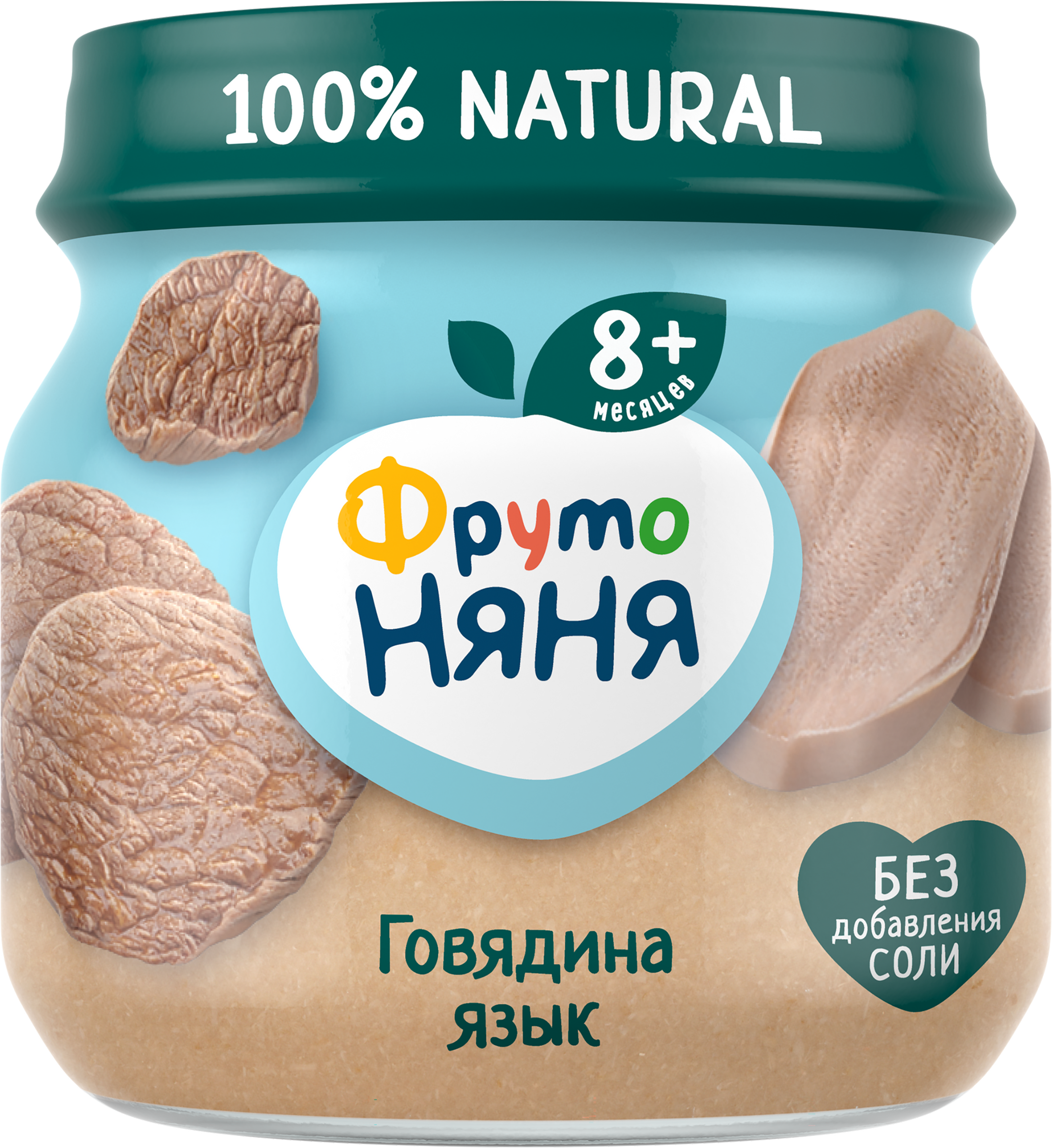 Изображение товара Пюре мясное ФРУТОНЯНЯ Говядина с языком, с 8 месяцев, 80г