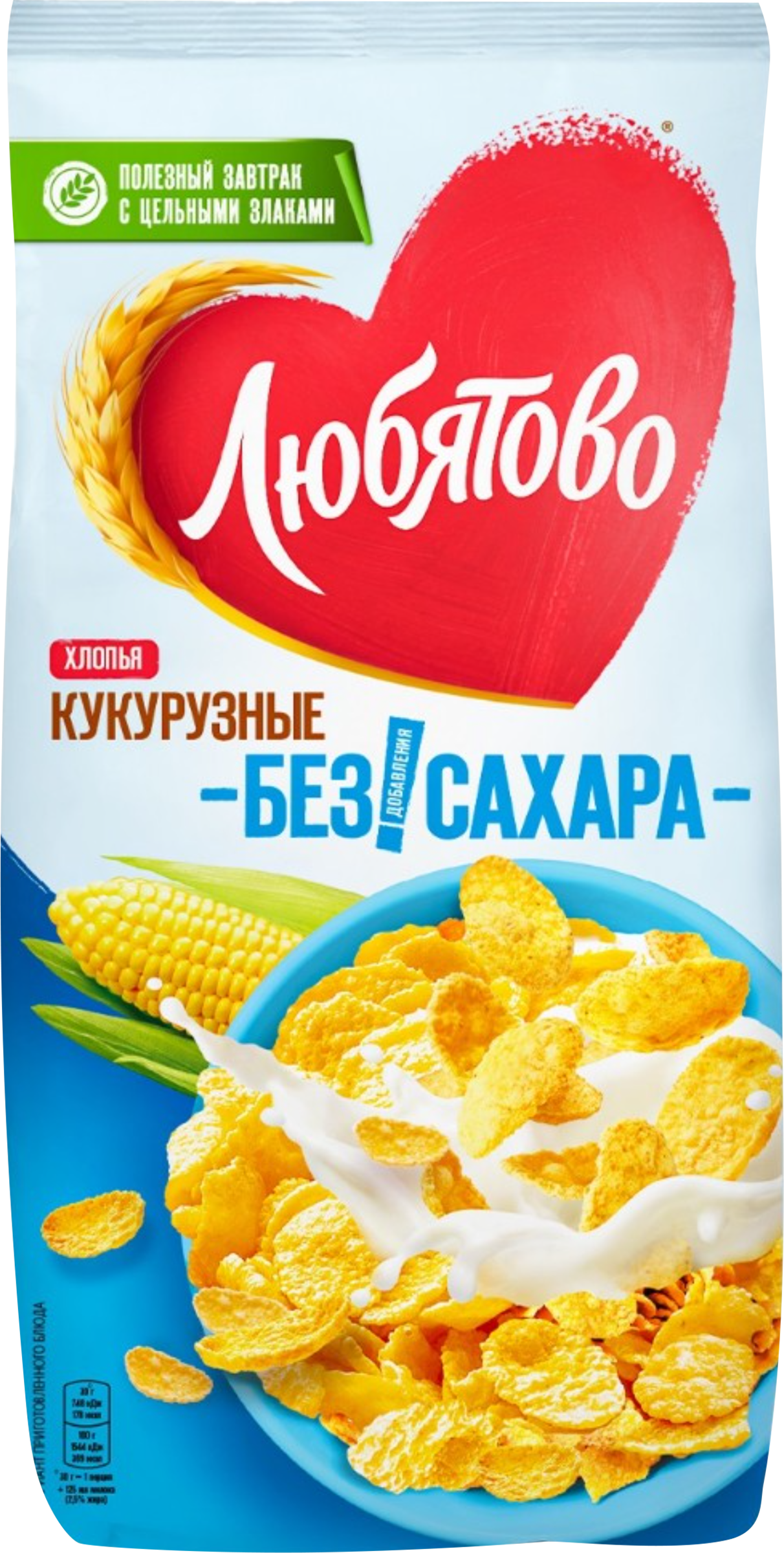 Изображение товара Хлопья кукурузные ЛЮБЯТОВО легкие, 270г