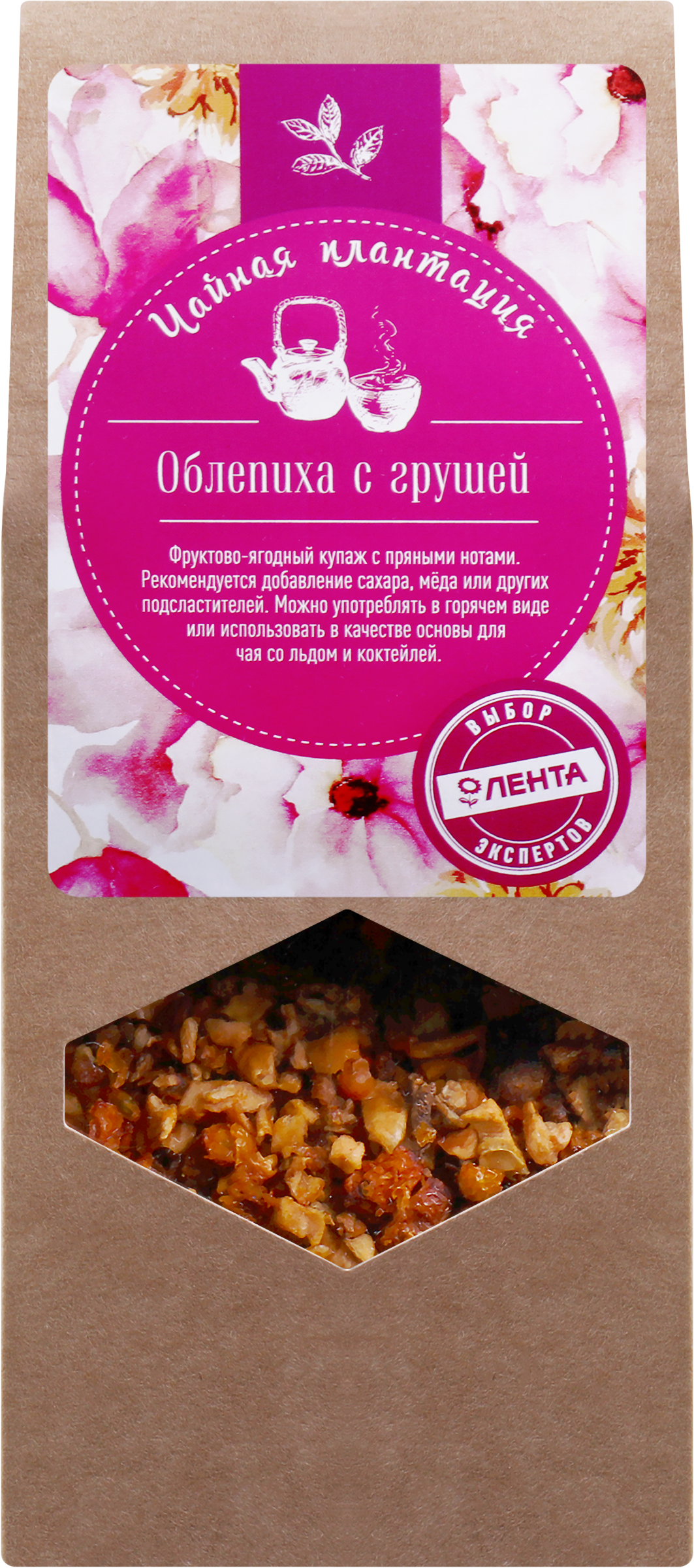 Изображение товара Чай фруктово-ягодный ЧАЙНАЯ ПЛАНТАЦИЯ Облепиха с грушей, листовой, 80г