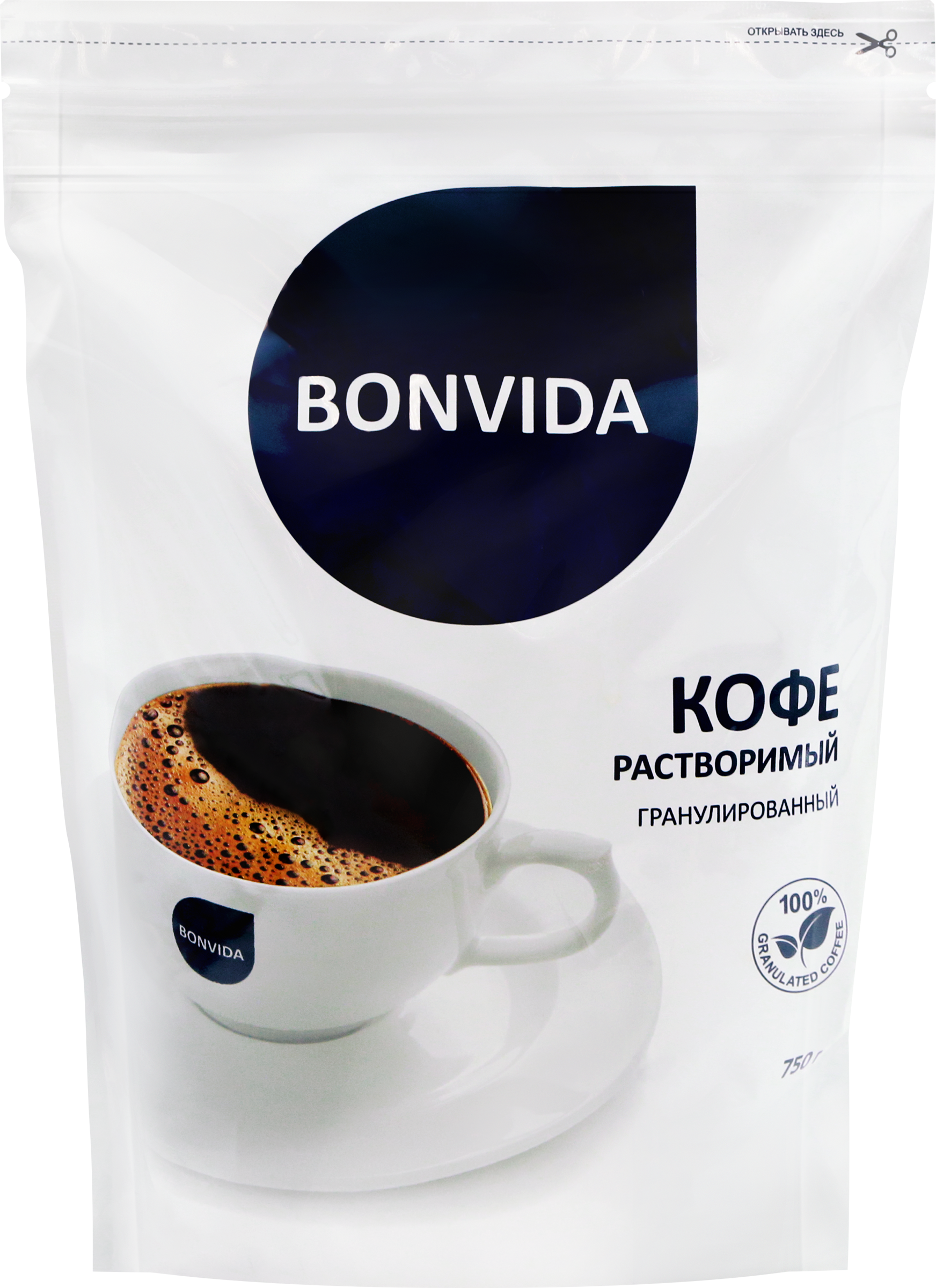 Изображение товара Кофе растворимый BONVIDA гранулированный 750г - насыщенный вкус и аромат