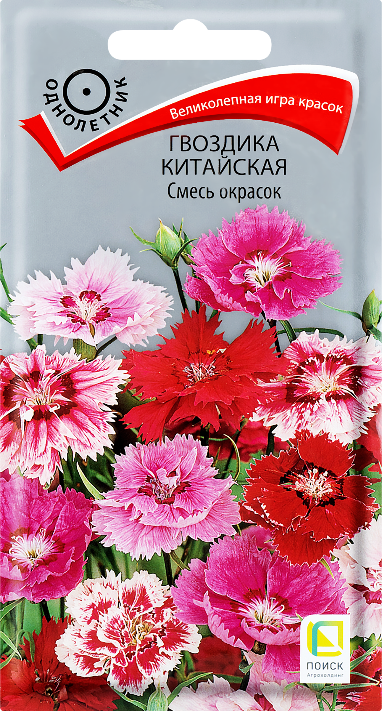 Изображение товара Семена ПОИСК Гвоздика китайская, смесь окрасок, 0,25г
