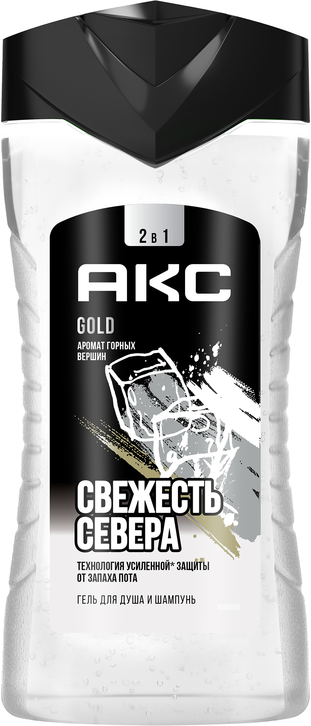 Изображение товара Гель для душа мужской АКС Gold 250мл освежающий и очищающий для всех типов кожи