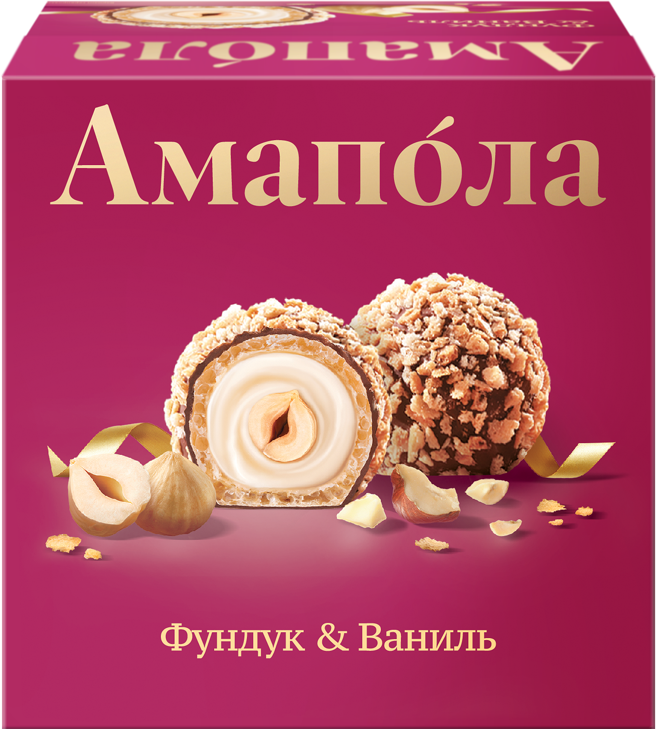 Изображение товара Конфеты АМАПОЛА вафельные глазированные Фундук и ваниль, 100г