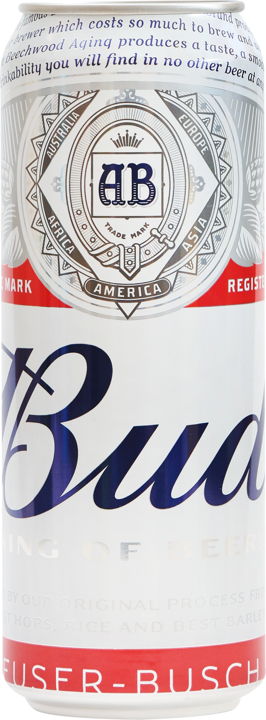 Изображение товара Пиво светлое BUD пастеризованное, 5%, ж/б, 0.45л