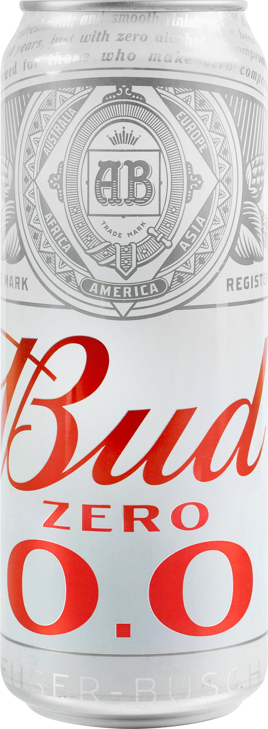 Изображение товара Напиток пивной светлый безалкогольный BUD светлый пастеризованный, не более 0,5%, ж/б, 0.45л