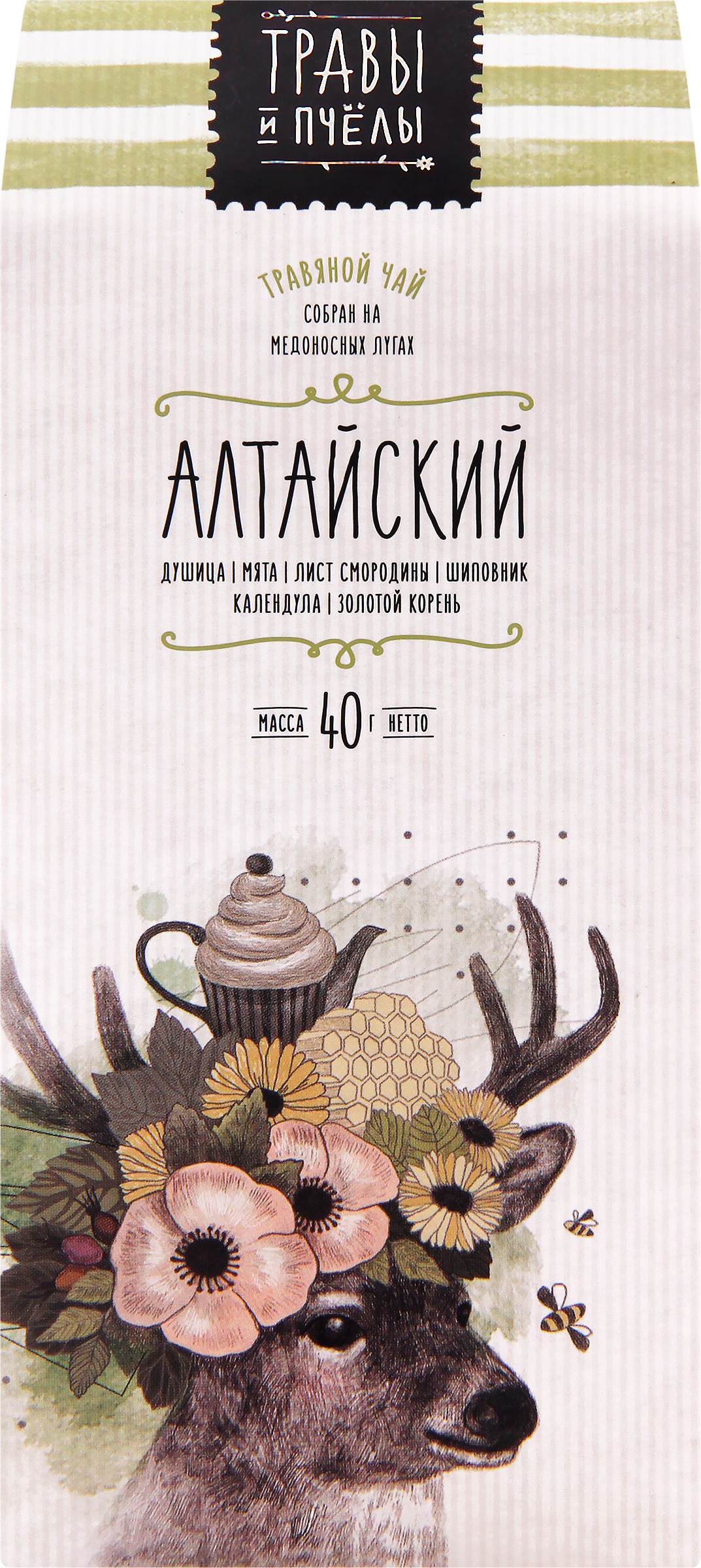 Изображение товара Чай травяной ТРАВЫ И ПЧЕЛЫ Алтайский листовой, 40г