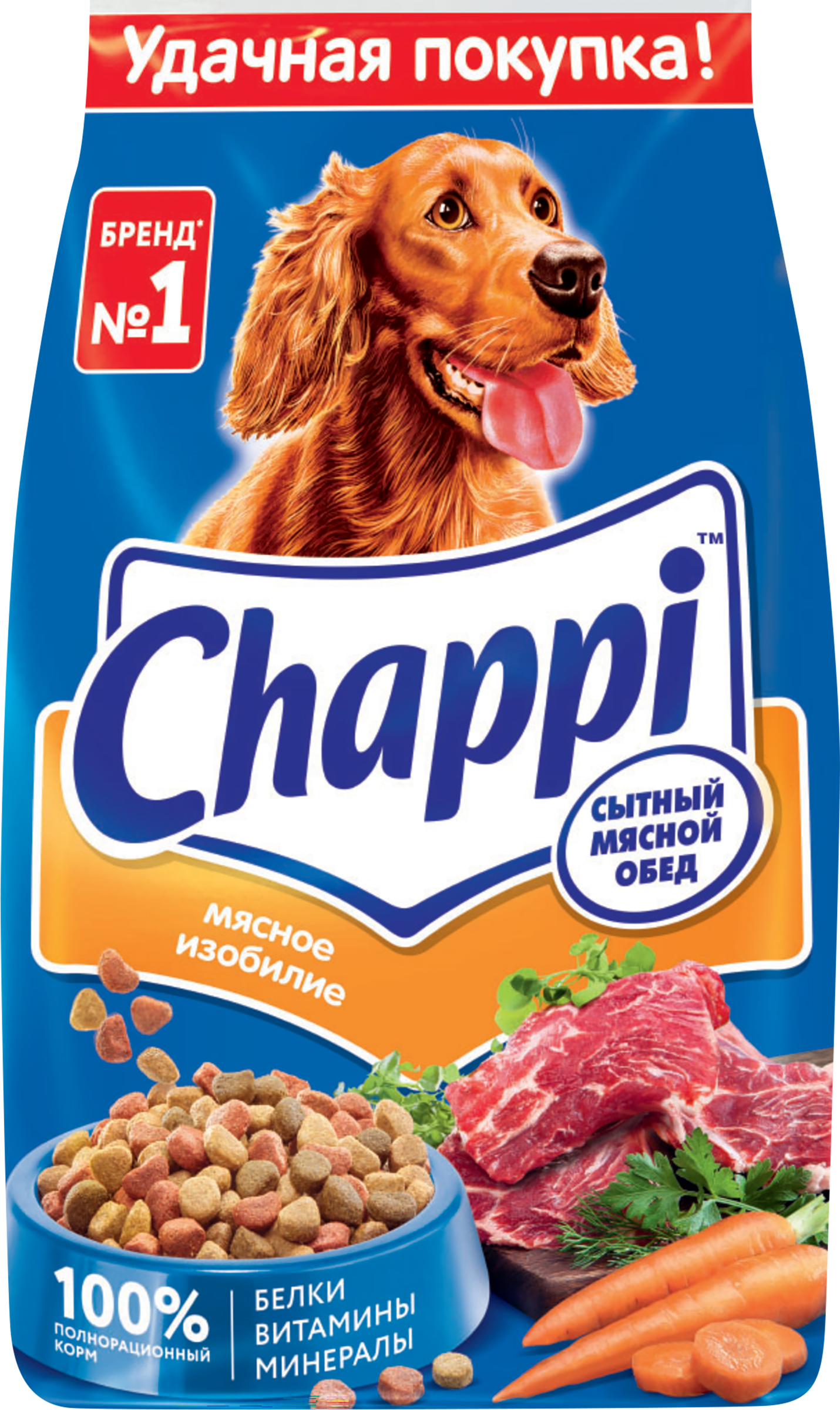 Изображение товара Корм сухой для взрослых собак CHAPPI Сытный мясной обед Мясное изобилие, для всех пород, полнорационный, 2,5кг