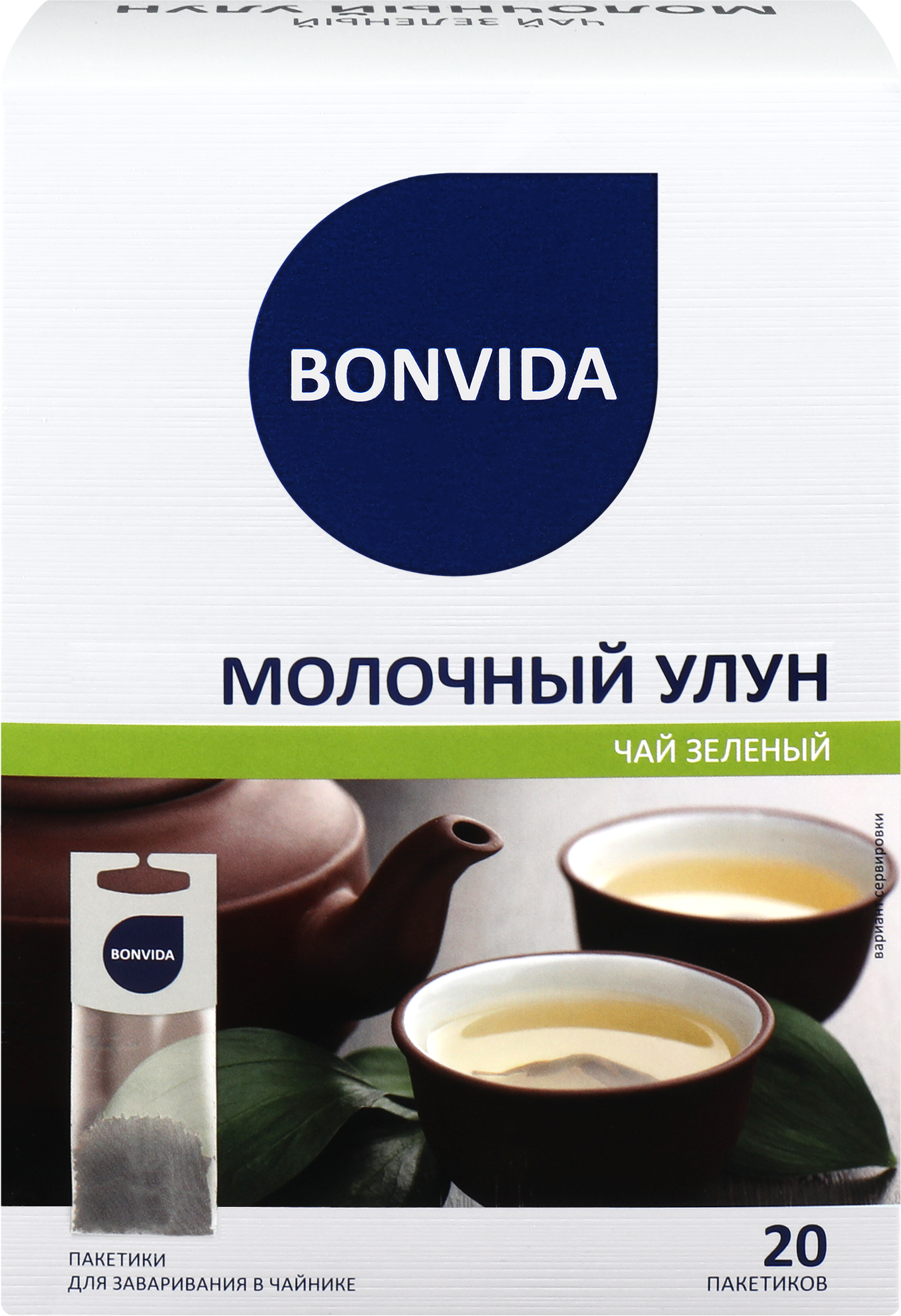 Изображение товара Чай зеленый BONVIDA Молочный Улун для заваривания в чайнике 20 пакетов