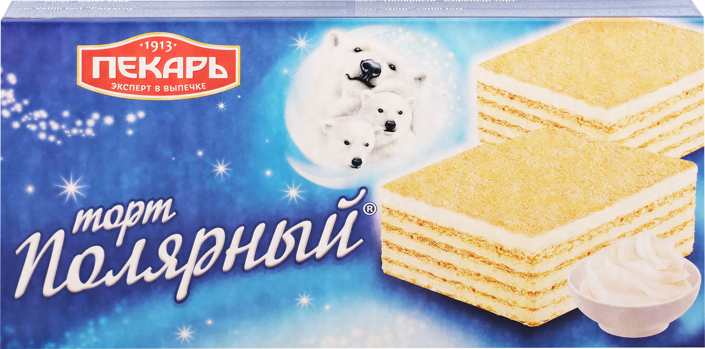 Изображение товара Торт вафельный ПЕКАРЬ Полярный, 213г
