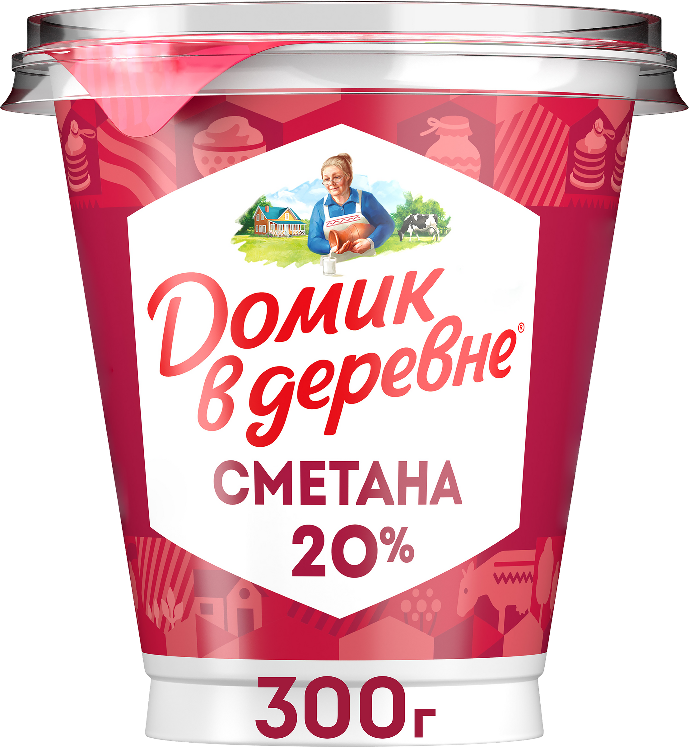 Изображение товара Сметана ДОМИК В ДЕРЕВНЕ 20% 300г натуральный продукт для кухни