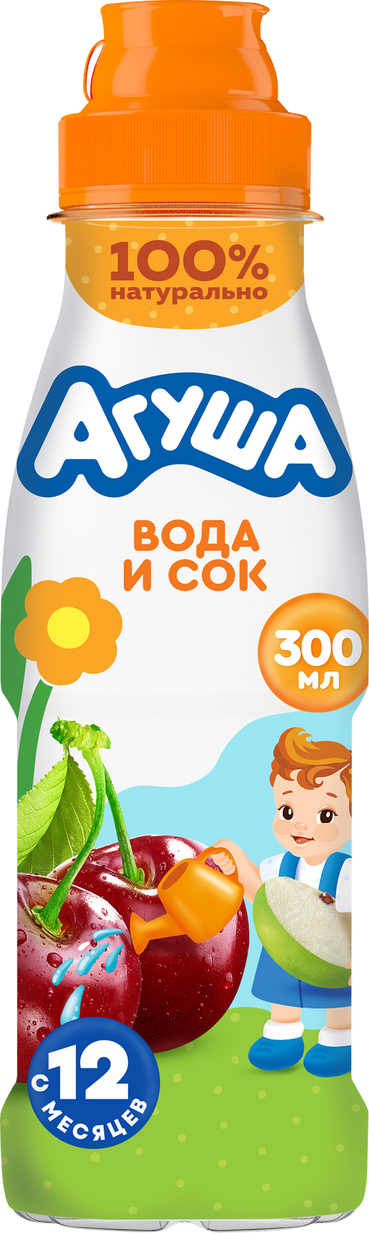 Изображение товара Напиток детский АГУША Яблоко-вишня, с 12 месяцев, 300мл