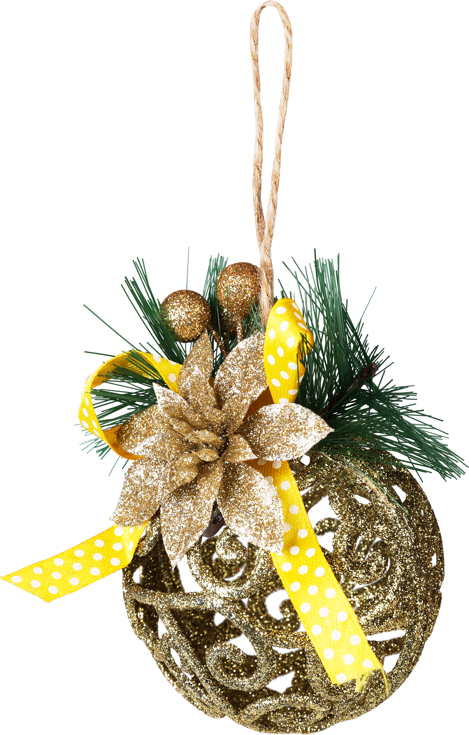 Изображение товара Украшение елочное HOMECLUB 12см ажурное с цветком красное золото