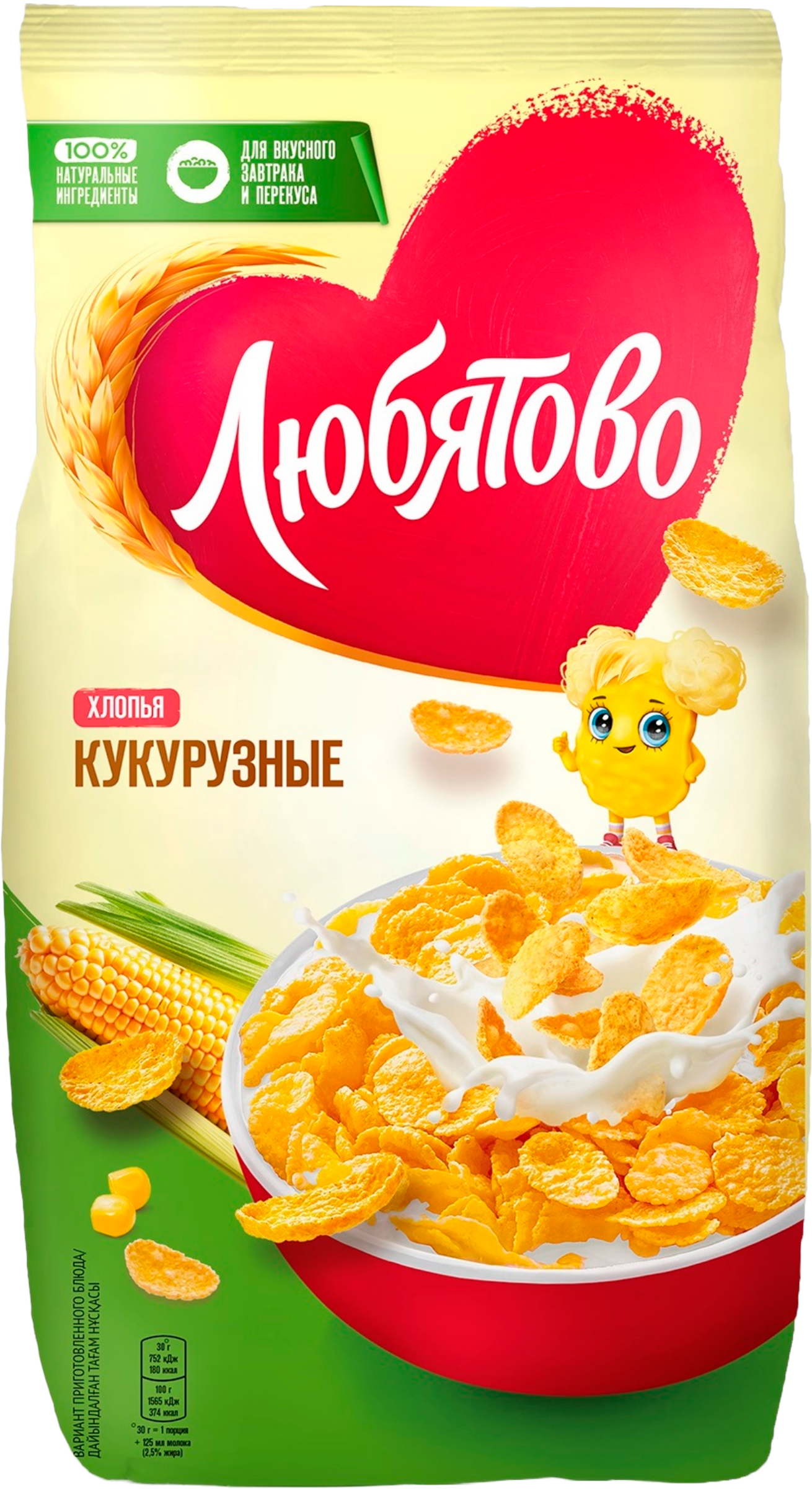 Изображение товара Хлопья кукурузные ЛЮБЯТОВО, 300г