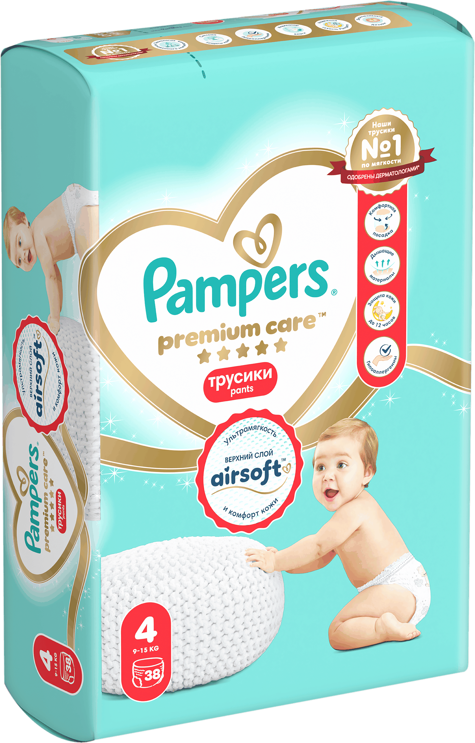 Изображение товара Подгузники-трусики PAMPERS Premium Care Pants Maxi 4 9-15кг 38 шт