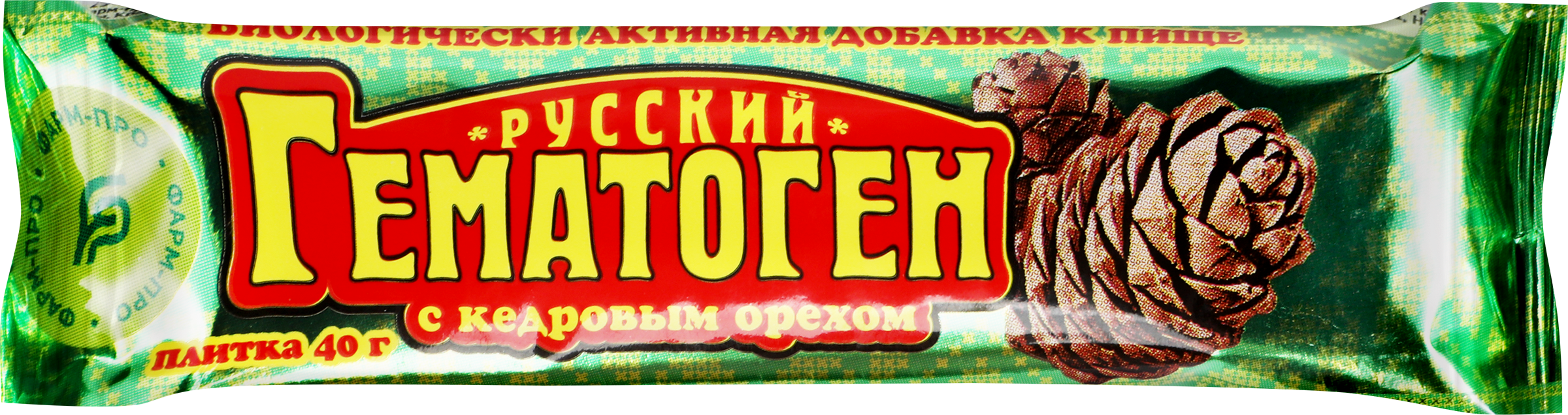 Изображение товара Гематоген РУССКИЙ с кедровым орехом, 40г