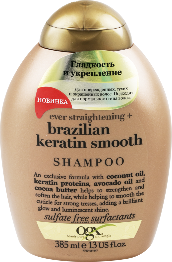 Изображение товара Шампунь для укрепления волос OGX Brazilian Keratin Smooth разглаживающий, 385мл