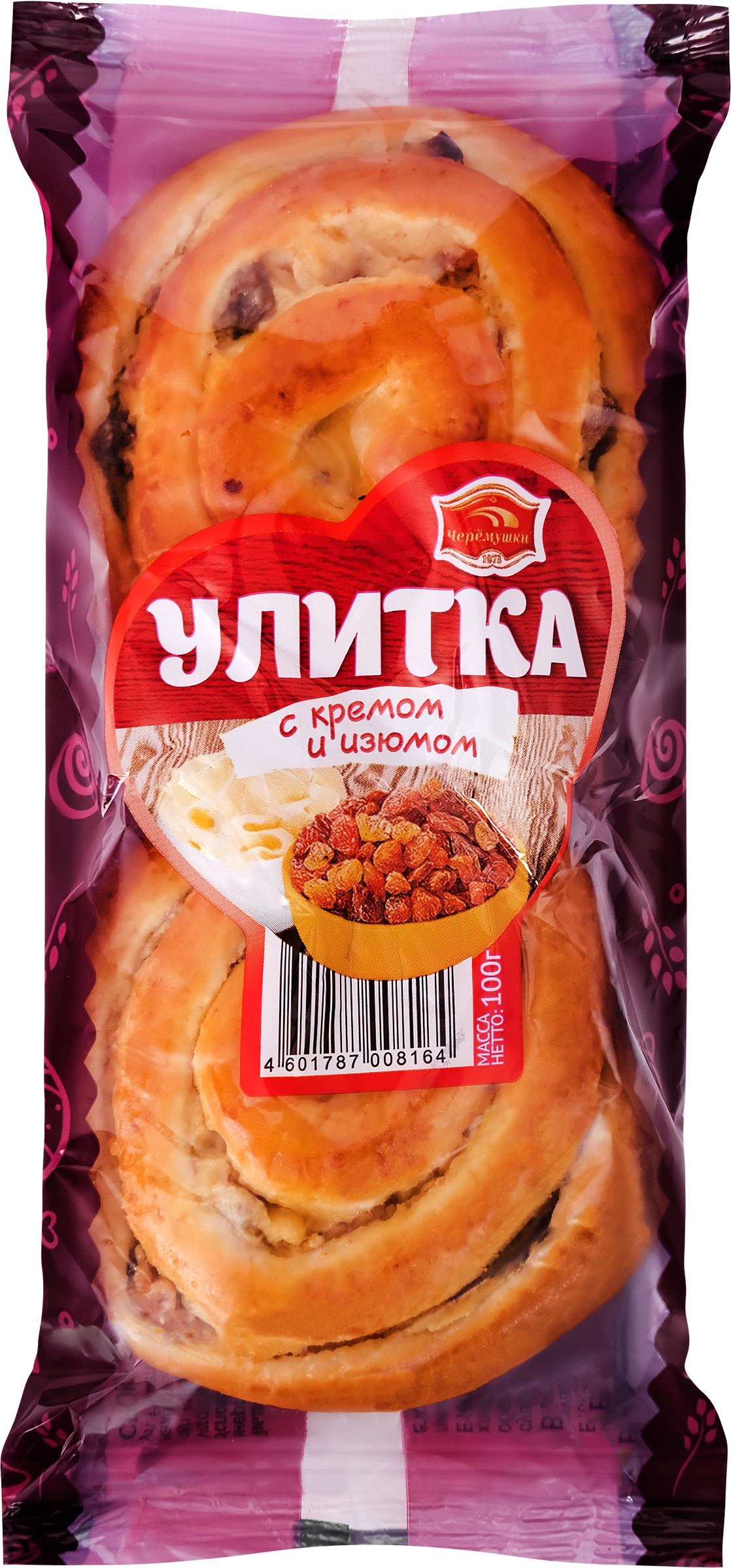Изображение товара Улитка ЧЕРЕМУШКИ с кремом и изюмом, 2x50г