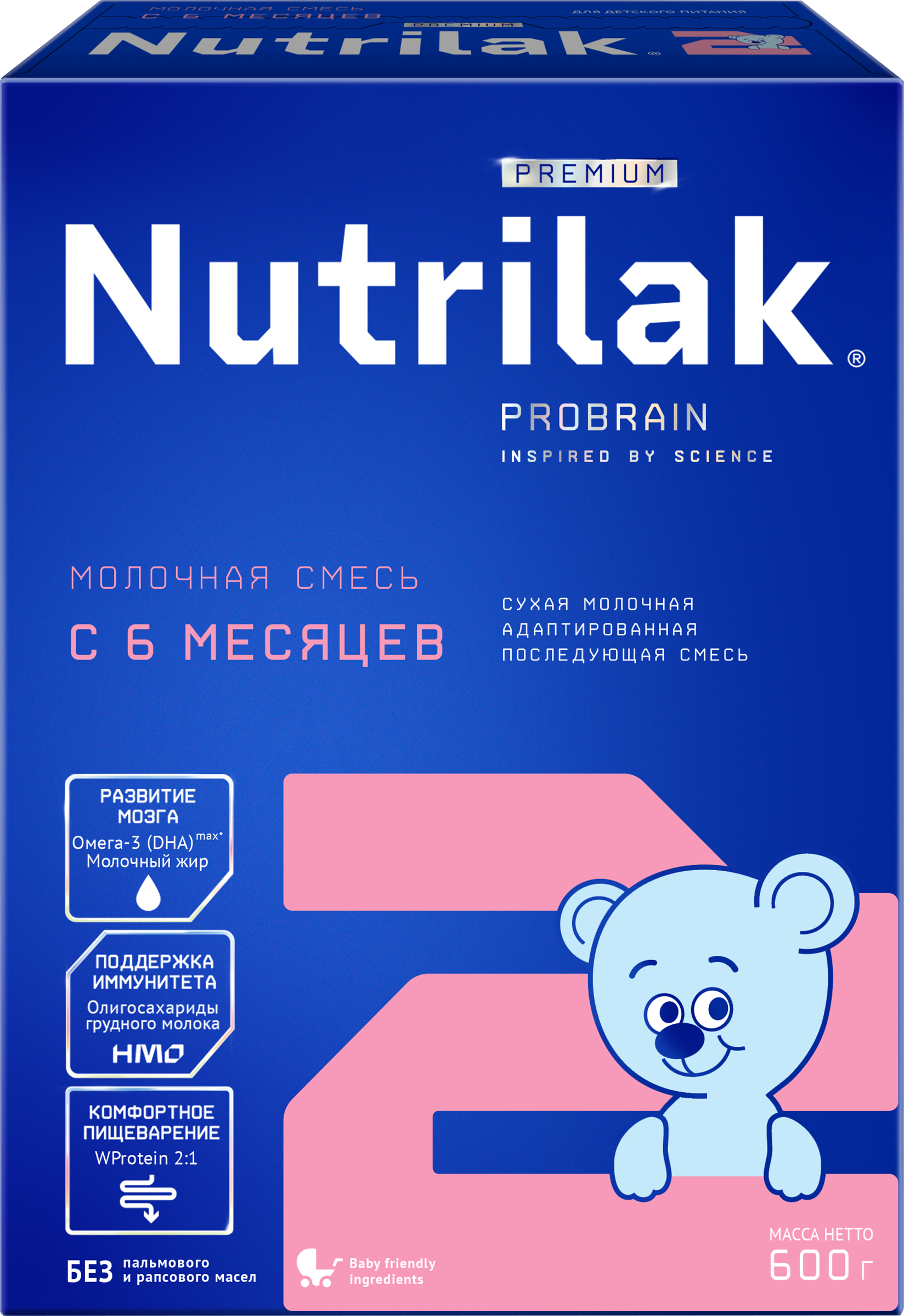 Изображение товара Молочная смесь NUTRILAK Premium 2 для детей с 6 месяцев 600г