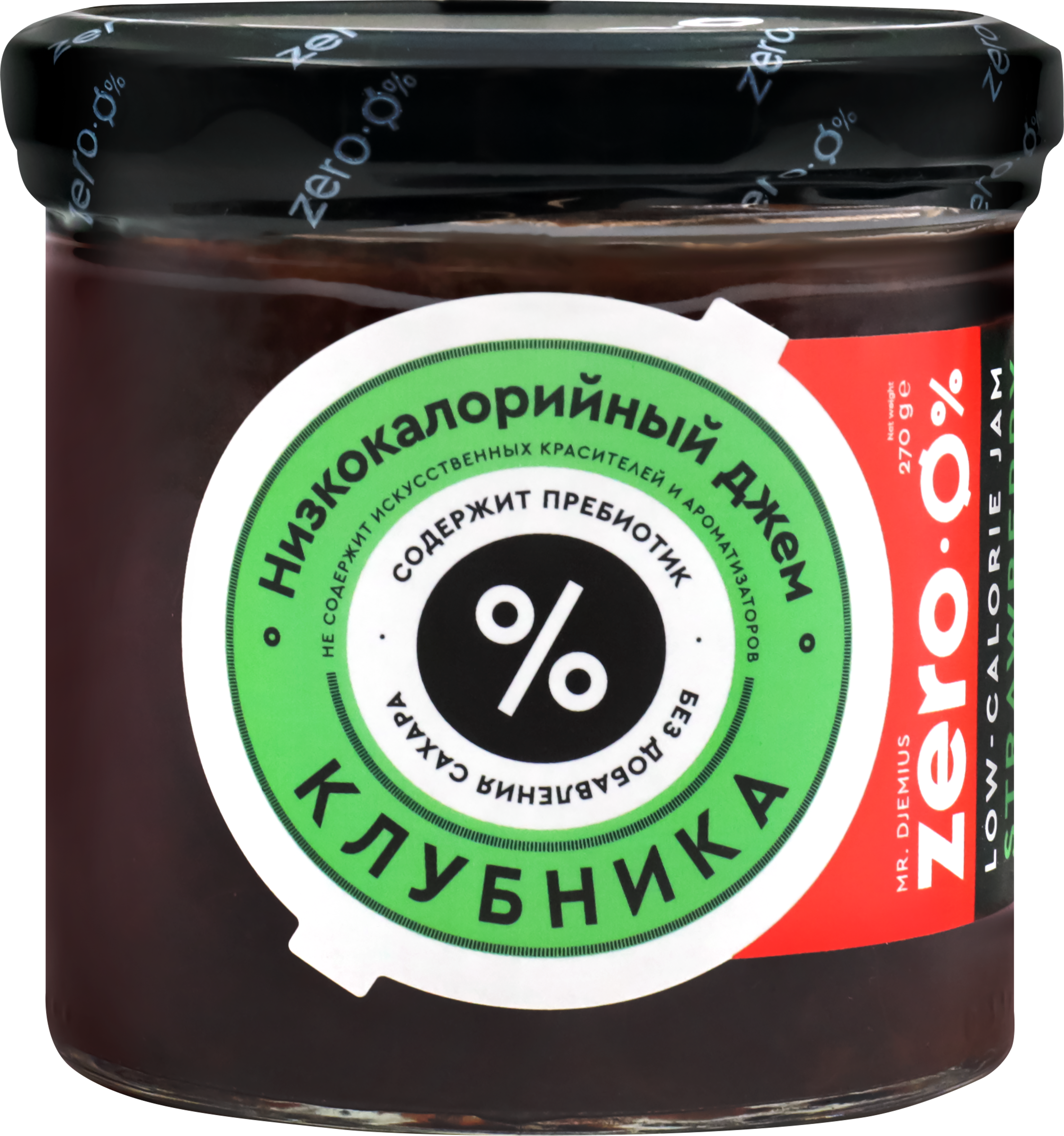 Изображение товара Джем низкокалорийный MR.DJEMIUS ZERO Клубника, 270г