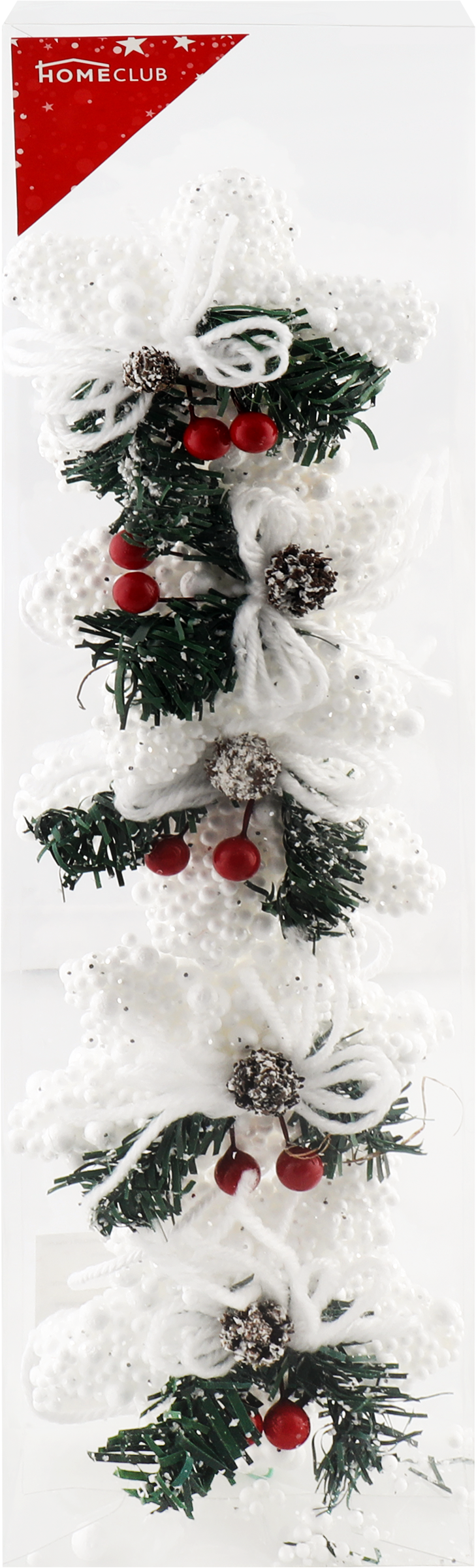 Изображение товара Набор елочных украшений HOMECLUB Классическое рождество Звезды 10см 5 шт