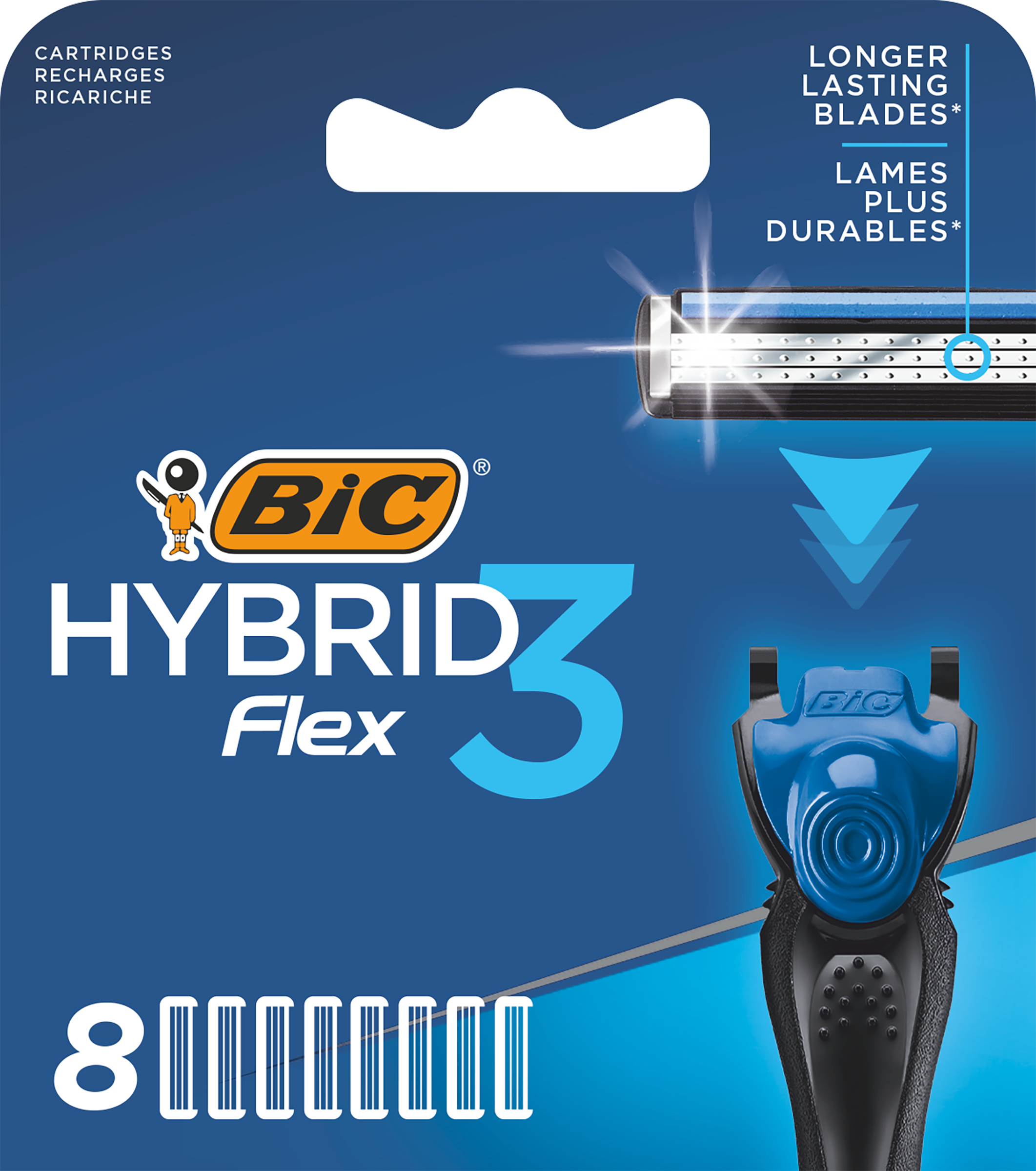 Изображение товара Кассеты для бритья BIC Flex 3 Hybrid 8 шт - высокое качество и комфорт