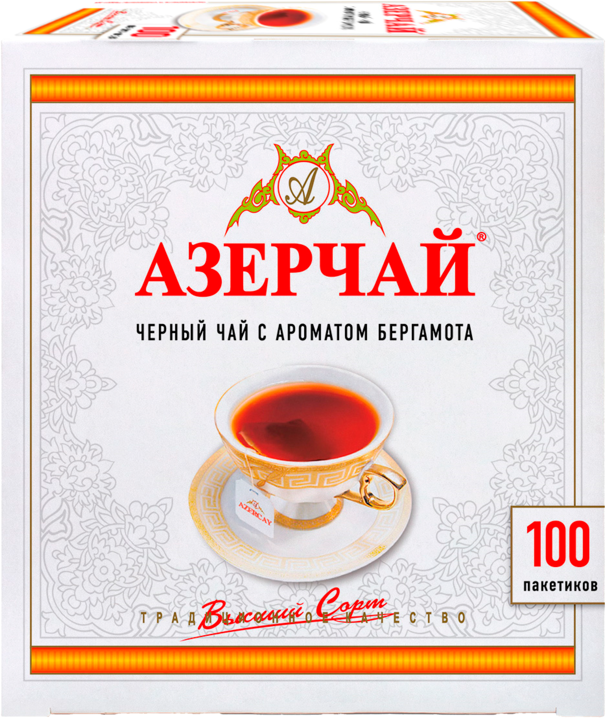 Изображение товара Чай черный АЗЕРЧАЙ с ароматом бергамота, 100пак