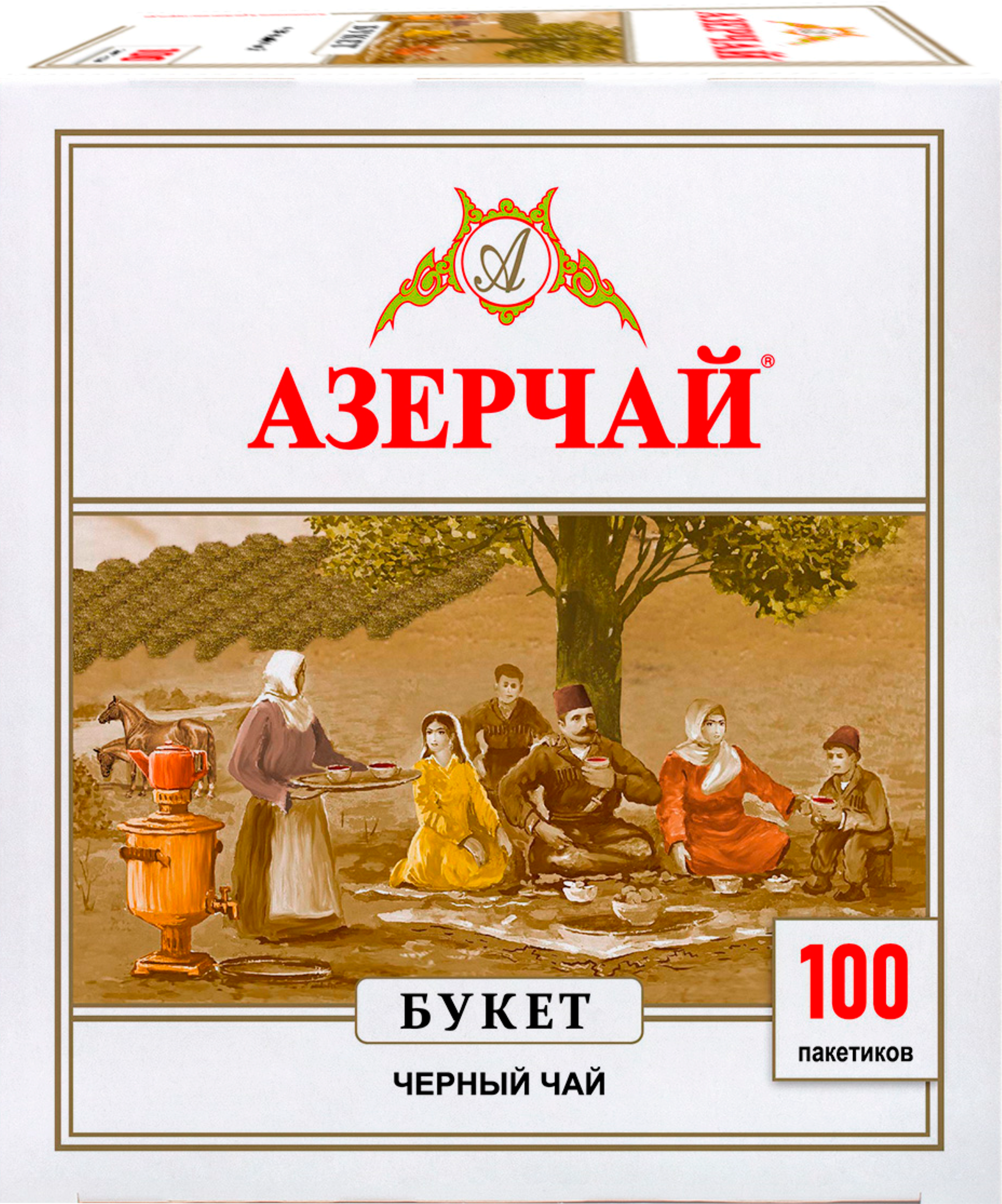 Изображение товара Чай черный АЗЕРЧАЙ Букет, 100 пакетиков - ароматный черный чай