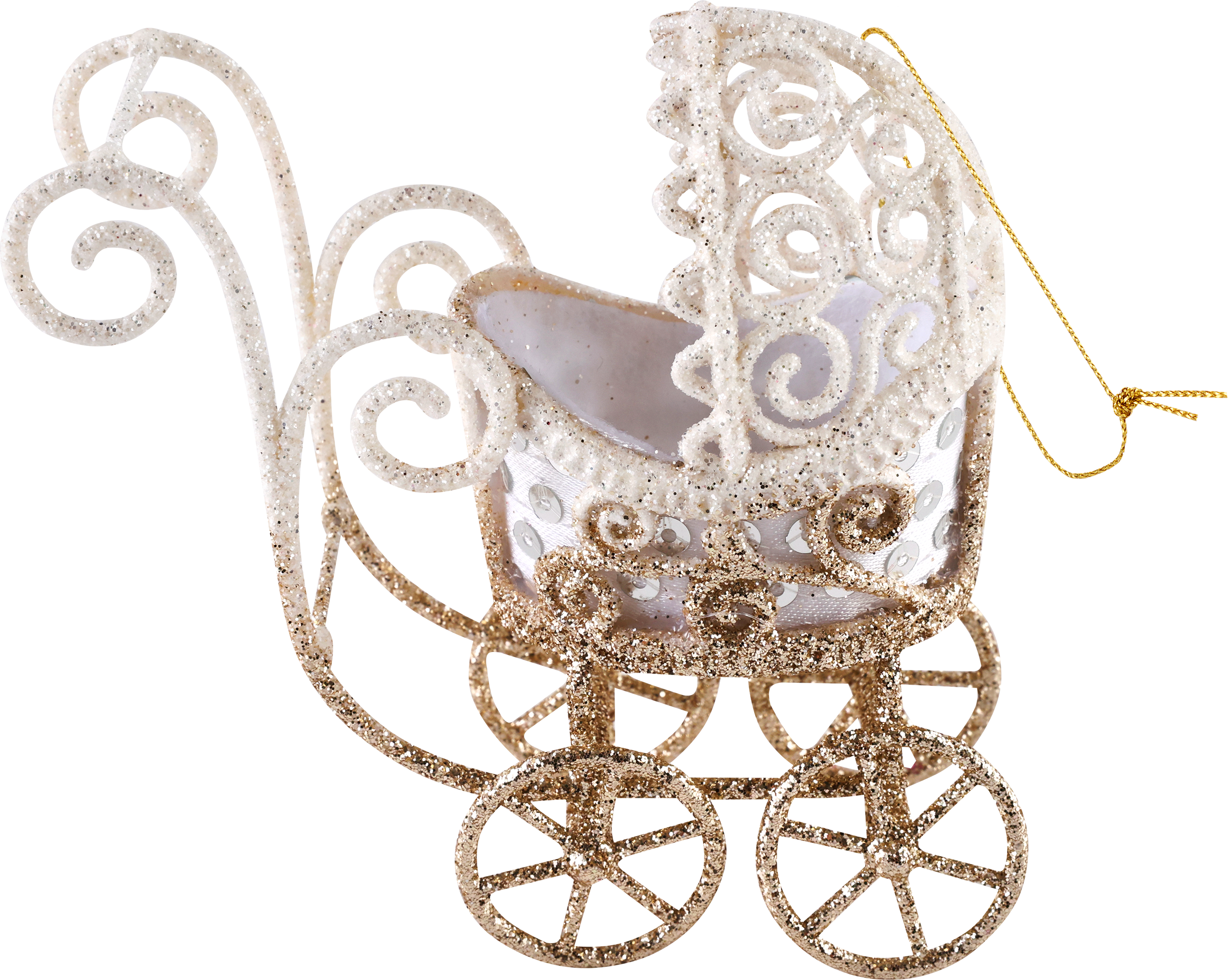 Изображение товара Украшение елочное HOMECLUB Коляска/Велосипед, глиттер, пайетки 10см