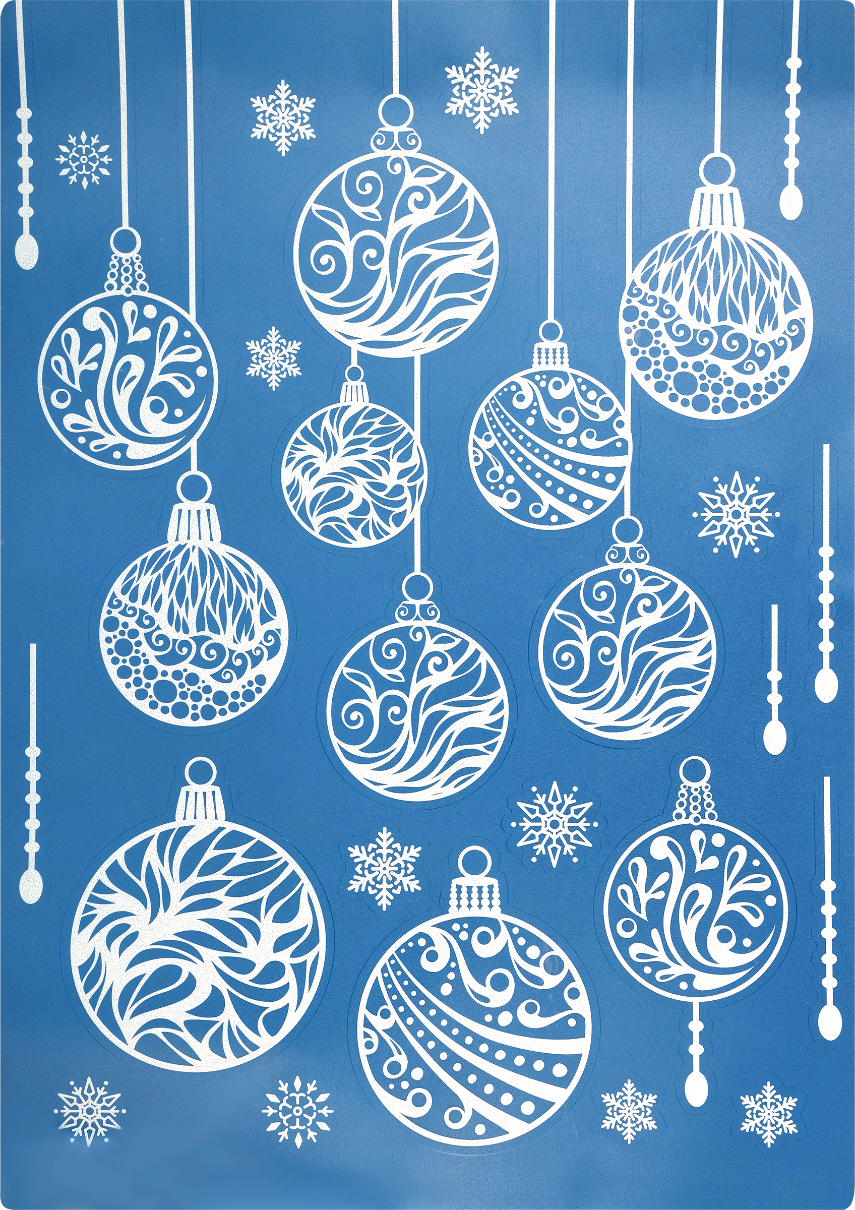 Изображение товара Новогодняя наклейка HOMECLUB Белые орнаменты 41х29см для окон и стен