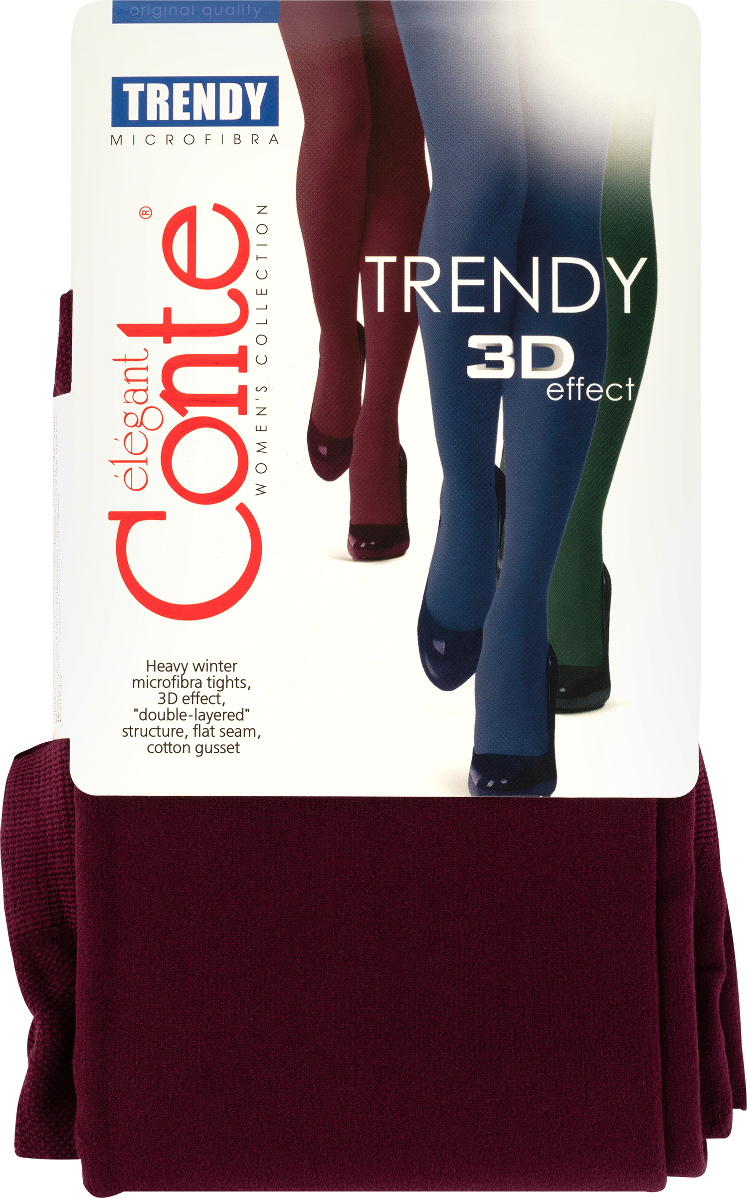 Изображение товара Женские колготки CONTE Trendy 150 den marsala 5 XL теплые плотные стильные