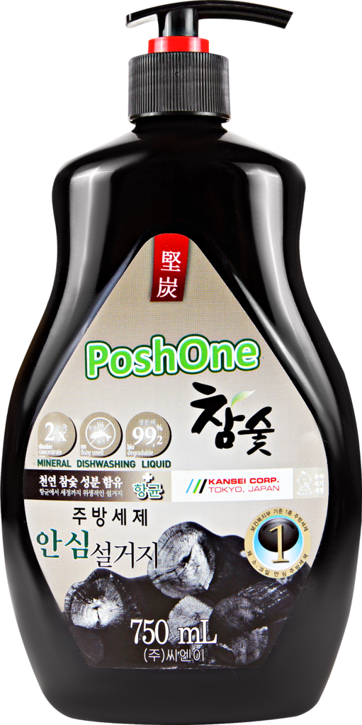 Изображение товара Средство для мытья посуды POSH ONE с древесным углем 750мл