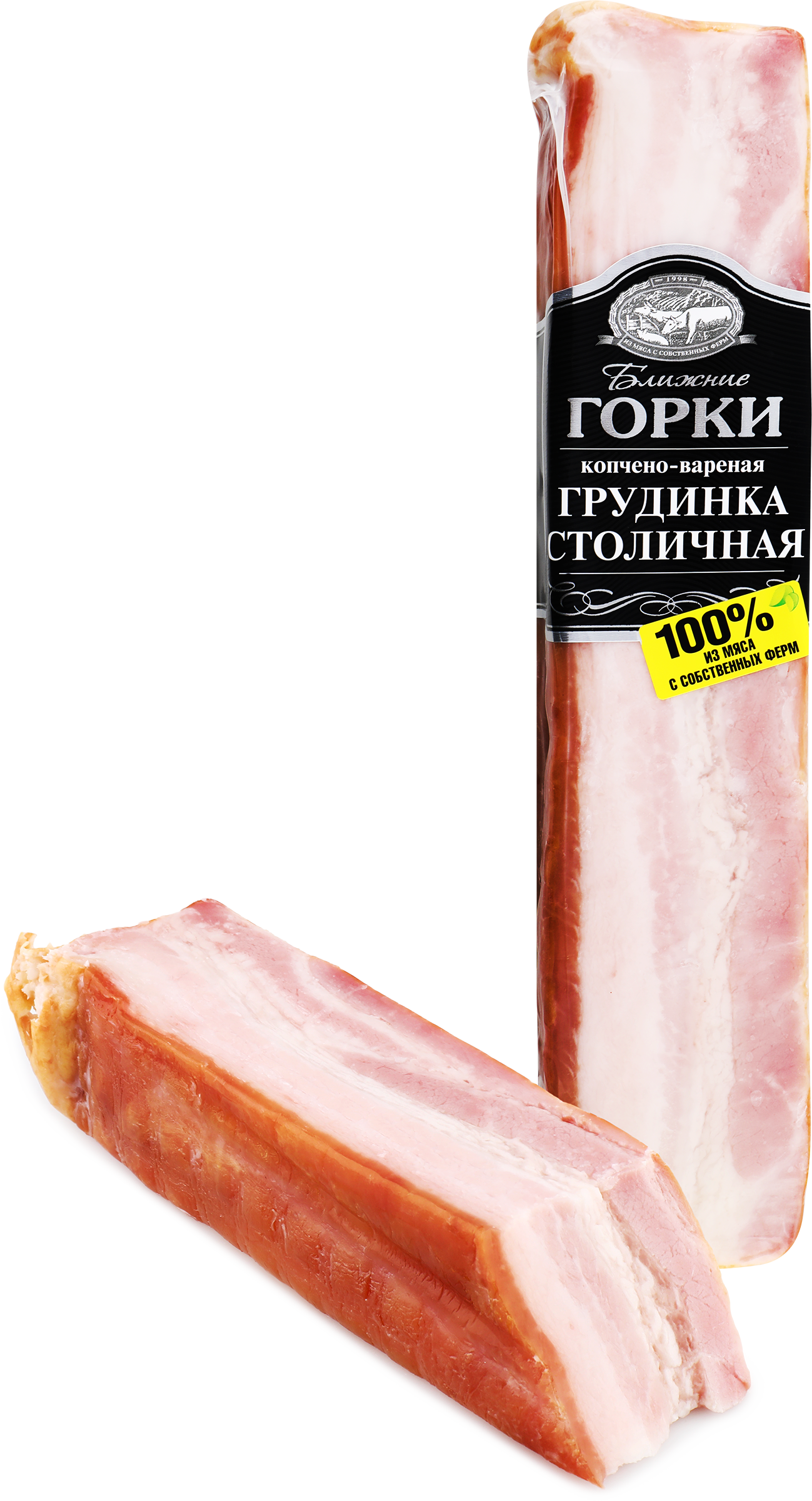 Изображение товара Грудинка копчено-вареная БЛИЖНИЕ ГОРКИ Столичная 350г