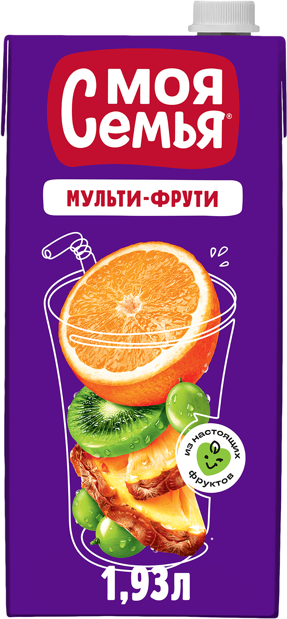 Изображение товара Напиток сокосодержащий МОЯ СЕМЬЯ Мульти-Фрути, 1.93л