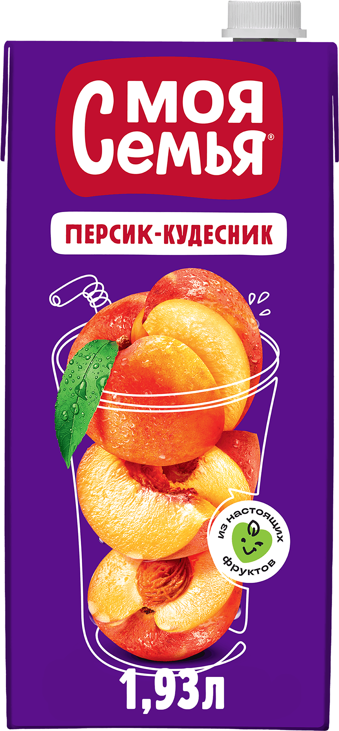 Изображение товара Напиток сокосодержащий МОЯ СЕМЬЯ Абрикос-Персикос 1.93 л натуральный фруктовый напиток