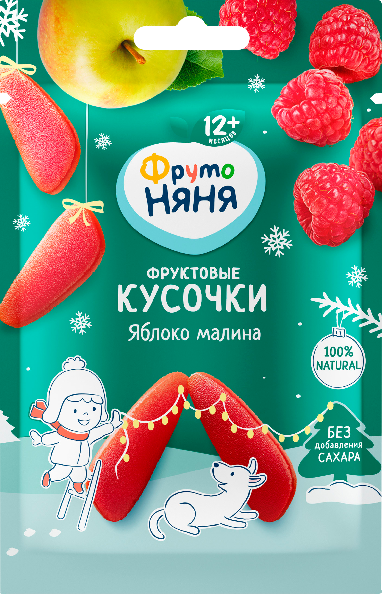 Изображение товара Фруктовые кусочки ФРУТОНЯНЯ Яблоко малина с 12 месяцев 15г