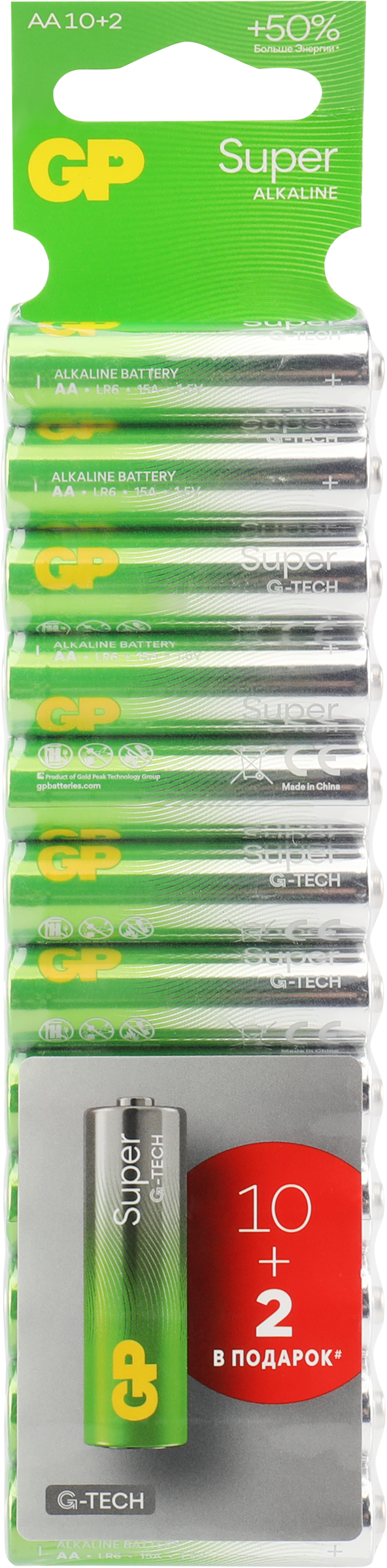 Изображение товара Батарейки алкалиновые GP Super Alkaline АA, 10+2шт бесплатно