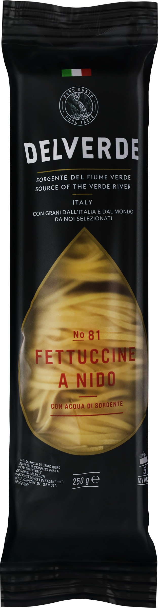 Изображение товара Макароны DELVERDE Феттуччине 250 г европейский стиль быстрое приготовление