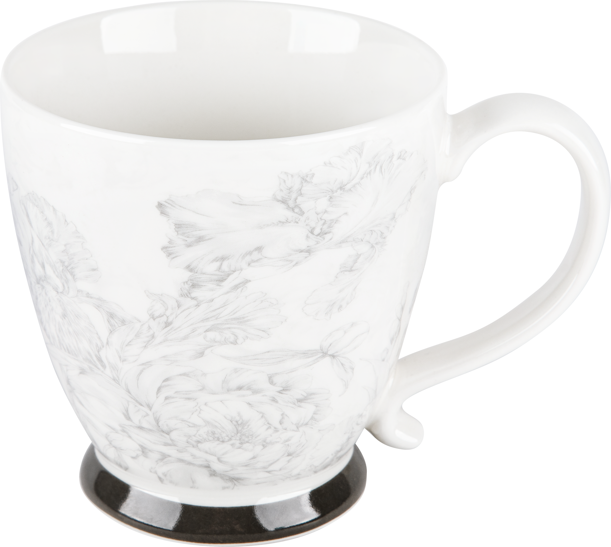 Изображение товара Кружка HOMECLUB Пионы 460мл фарфор с узором для горячих и холодных напитков