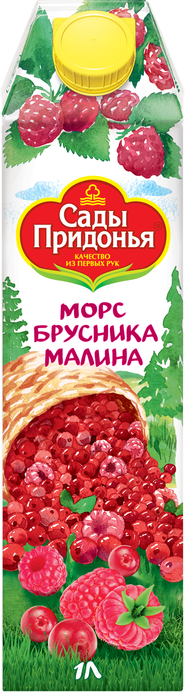 Изображение товара Морс САДЫ ПРИДОНЬЯ Брусника и малина 1л вкусный и натуральный ягодный напиток